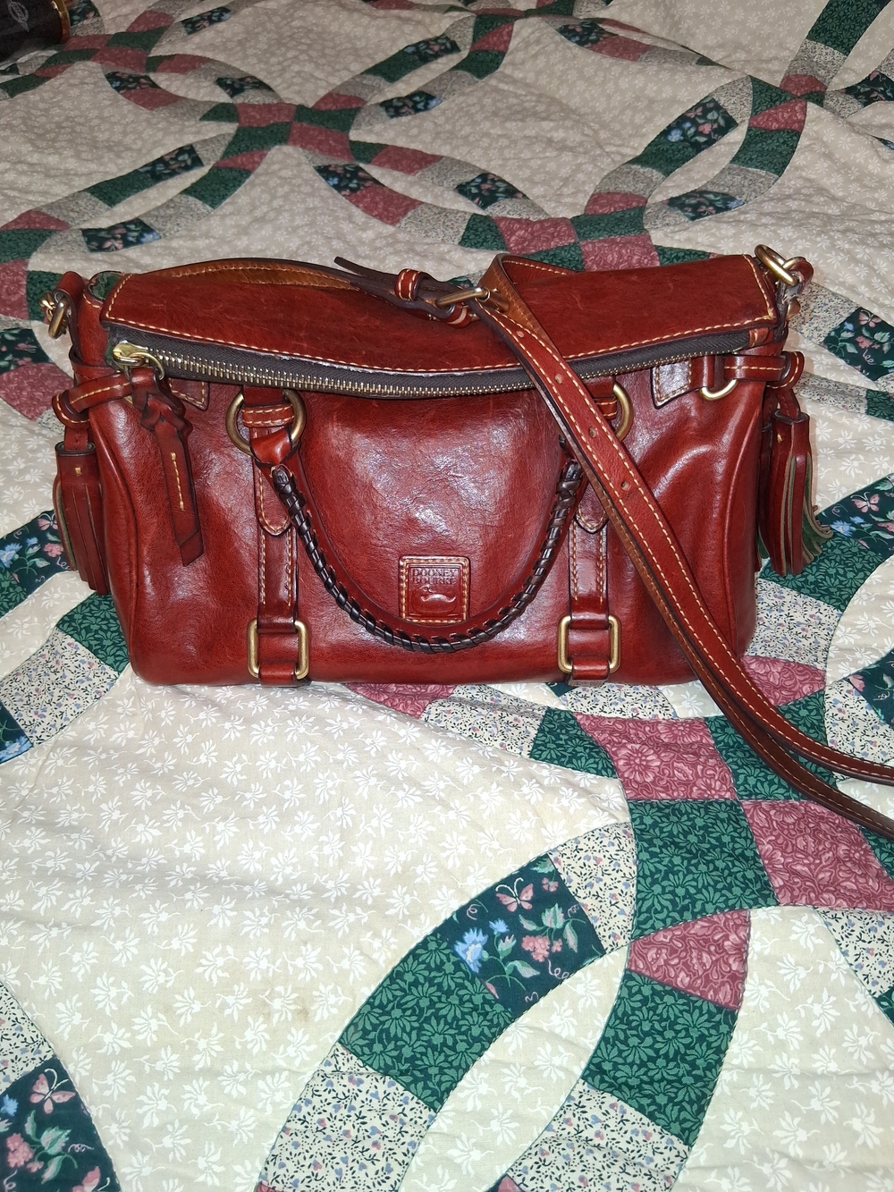 Dooney & Bourke Small Florentine Leather Satchel In Bourdeux
